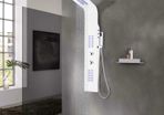 Shower Panel Unit Aluminium 20x44x130 cm White