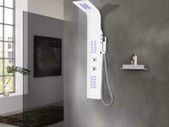 Shower Panel Unit Aluminium 20x44x130 cm White