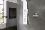 Shower Panel Unit Aluminium 20x44x130 cm White