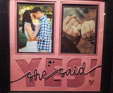 Personalised engagement and wedding shadow boxes
