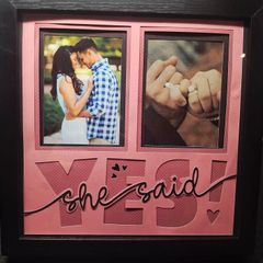 Personalised engagement and wedding shadow boxes
