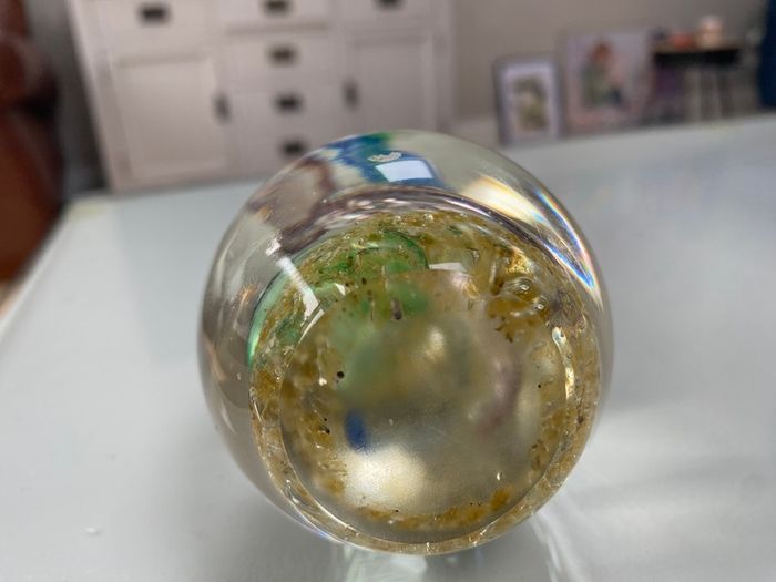 Reduced Fabulous vintage hand blown glass paperweight