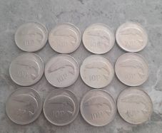 12 Irish 10p coins see add for years