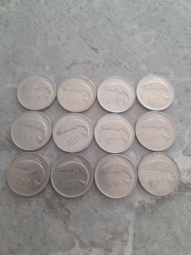 12 Irish 10p coins see add for years