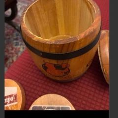 Vintage Cruzcampo Timber Barrel & Coasters Set