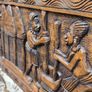 Vintage African Hand-Carved Wood Wall Relief Panel (29x64 cm) Image 4