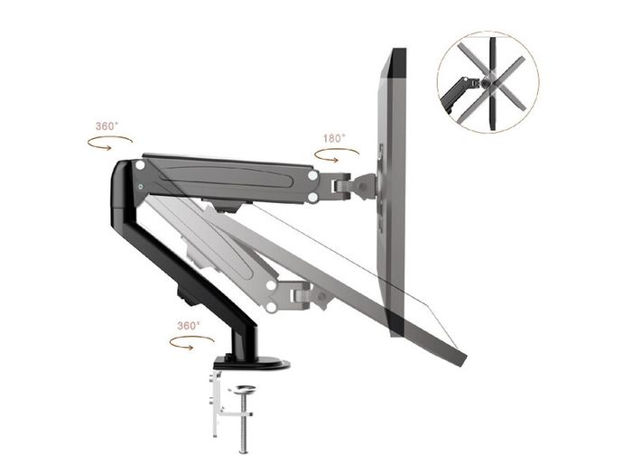 TV Monitor Desk Mount Arm Bracket Tilt Swivel 13-27"