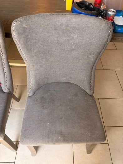 Solid wood table with dining chairs