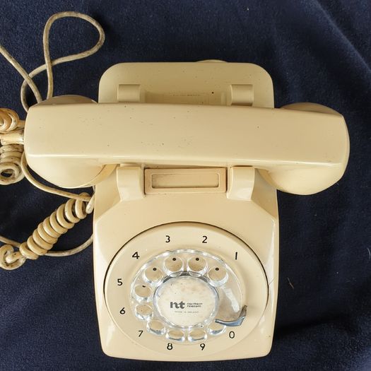 1980s cream rotary telephone PROP vintage