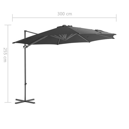 Cantilever Umbrella with Steel Pole Anthracite 300 cm