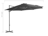 Cantilever Umbrella with Steel Pole Anthracite 300 cm