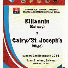 2014 Killanin v Calry / St. Joseph's - GAA Connacht Intermediate Football S.F. Programme