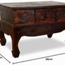 Opium Table with Drawer 60 x 40 x 40 cm Hand-Carved Wooden Side Table from Bali, Brings Asian Charm as a Wooden Table to Your Home (Brown) Image 2