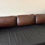 x4 Brown leather cushions 30x55cm Image 2