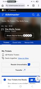 2 x Wolfetones tickets  less