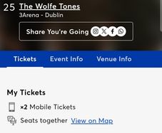 2 x Wolfetones tickets  less