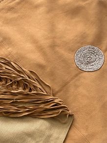 Anna Trzebinski Stunning Cashmere & Suede Wrap