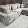 L Shaped Taupe & Cream Fabric Corner Sofa Image 4