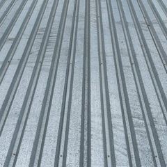 Galvanised metal roof decking