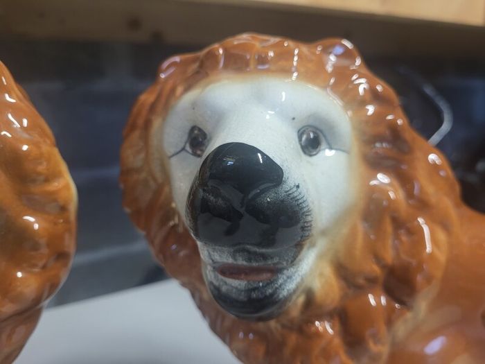 Pair Staffordshire Standing Lions
