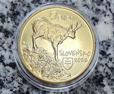 Slovakia 5 Euro Shiny Coin 2022 - Chamois - Fauna and flora in Slovakia