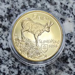 Slovakia 5 Euro Shiny Coin 2022 - Chamois - Fauna and flora in Slovakia