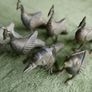 Vintage Dhokra Brass Crow Figurine or Ornament Lost Wax, Tribal India Cast Bronze (25 each) Image 7
