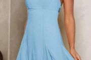 Ladies  Blue Chiffon mini dress