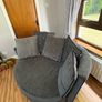 Grey Sofa, Love Chair and Footstool Set Image 8