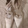 ivory rainbow club wedding heels. Size 6 and 1/2. Image 3