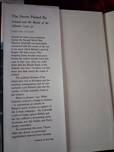 Ireland & the Battle of the Atlantic 1940 - 41/ The Storm Passed By/ Trevor Allen / Irish Academic Press / 1996