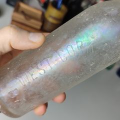 131 - Vintage West Cork Bottling Company Bandon Mineral Water Bottle Embossed Letters Clear Glass