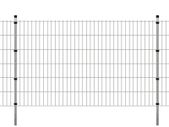2D Garden Fence Panels & Posts 2008x1030 mm 10 m Silver