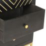 Drawer Cabinet Black and Gold 45x30x105 cm Solid Mango Wood Image 5