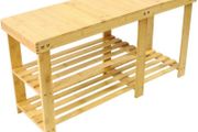 Bamboo Shoe Rack Bench 3 Tier Entryway Shoe Storage Organizer Shelf (FREE POSTAGE)