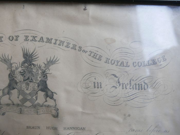 Vintage Diploma by the Midwifery Court of Examiners of the Royal College of Surgeons in Ireland 1961