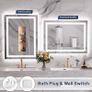 Bathroom Mirror With LED Lights, 70x100cm Wall Mounted Vanity Mirror, 3 Colours Dimmable, Illuminated Backlit Demister Pad, HD Tempered Glass IP44, Vertical or Horizontal Image 2