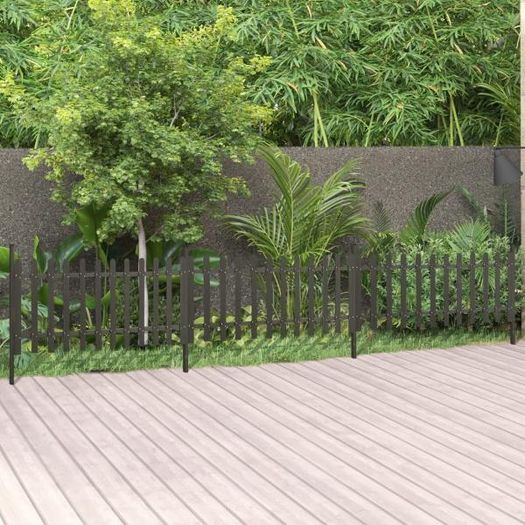 Picket Fence with Posts 3 pcs
