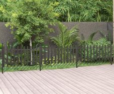 Picket Fence with Posts 3 pcs