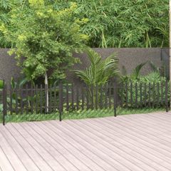 Picket Fence with Posts 3 pcs