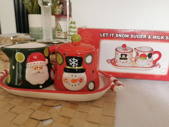 Ceramic Sugar and Milk Set with Tray