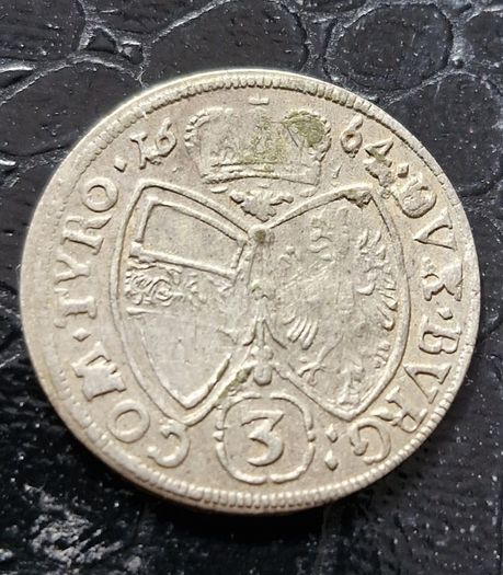 1664 Sigismund Francis Archduke of Further Austria at the hall of Tyrol silver coin