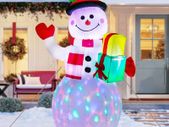 5Ft Christmas Inflatables Blow Up Yard Decorations, Upgrade Snowman Xmas Inflatable with Rotating LED Lights for Indoor Outdoor Yard Garden Christmas Decorations