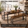 Industrial Dining Benches Set of 2 Image 2