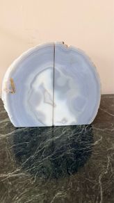 Natural Agate Bookends / Decorative Stone Pair