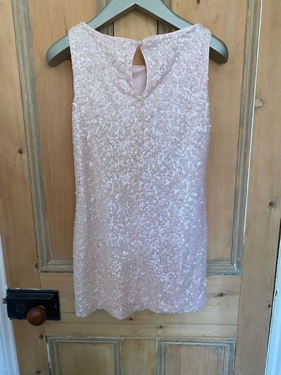 H&M baby pink sequinned mini dress