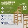 Set of 4 Bar Stools with Backrest Solid Acacia Wood Optimal Seat Height 75 cm Footrest Kitchen Garden Bar Stool Bar Stool Image 4