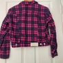 Topshop MOTO Pink Tartan Check Cropped Jacket - UK 10 Image 2