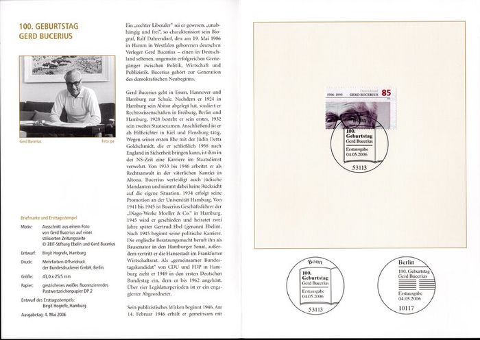 2006 Bundes Republic Deutschland (Germany) Federal Annual Stamp EFT Collection with 50 Images of contents