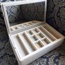 Antique French Linen Jewellery Box Image 3